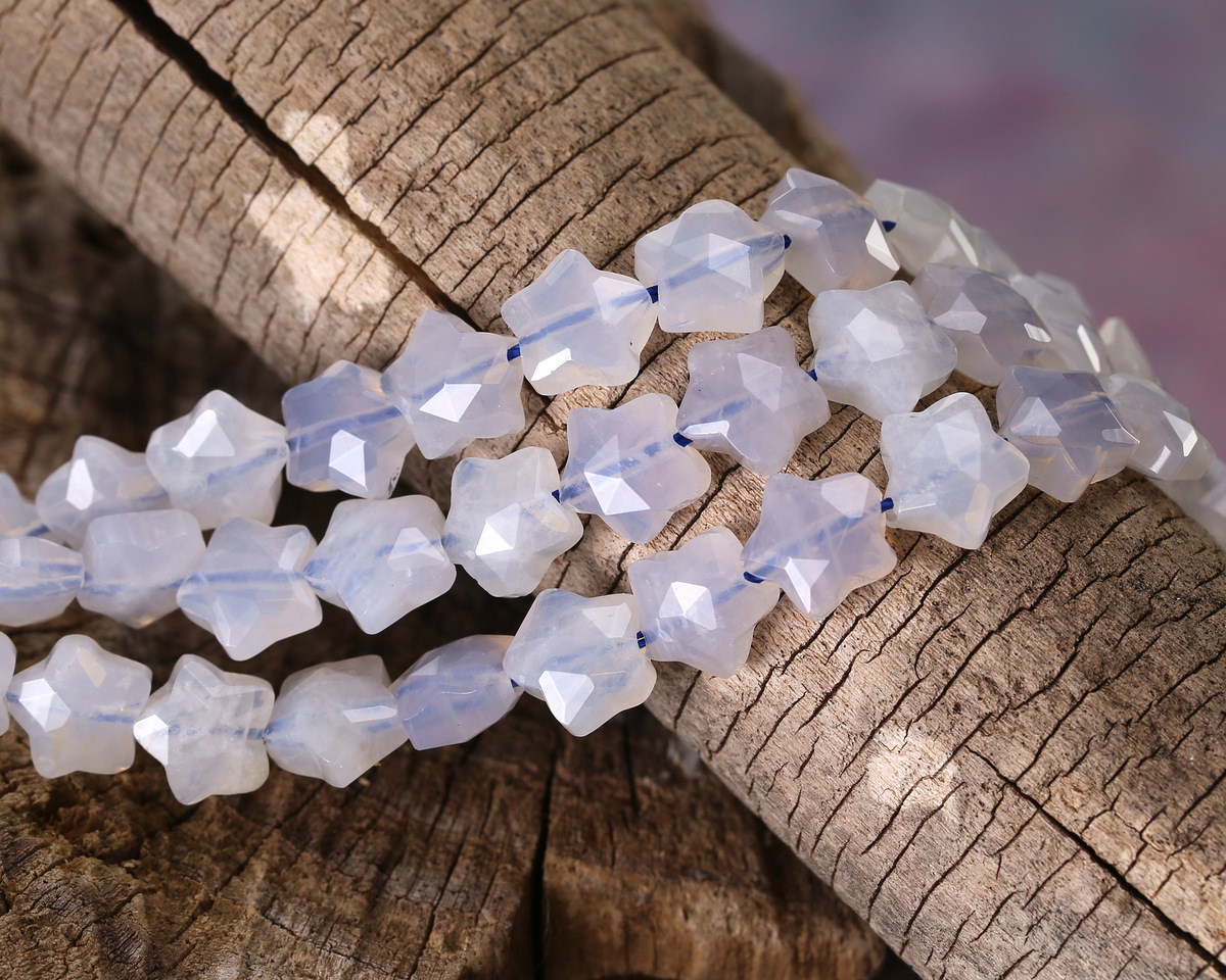 Blue Rose Quartz Microfaceted Star 8mm