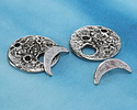 Green Girl Pewter Moon Toggle Clasp 24mm