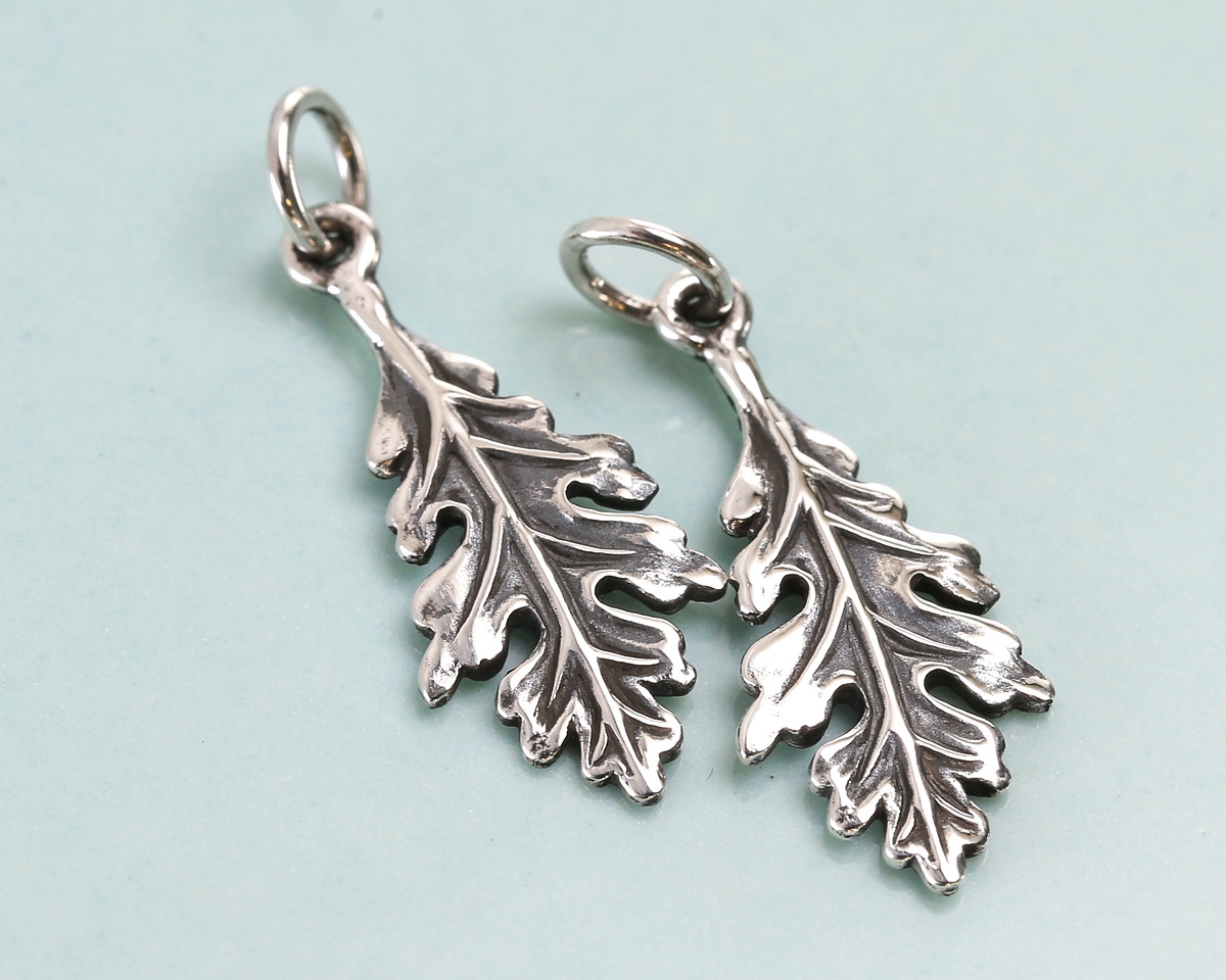 Nina Designs Sterling Silver Oak Leaf Charm 9x24mm