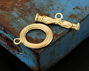 Satin Hamilton Gold (plated) Carved Toggle Clasp 25x20mm, 29mm Bar
