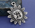 Mykonos Antique Silver (plated) Sun Face Focal 25x29mm