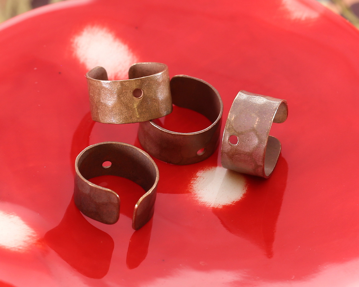 Vintaj Natural Brass Hammered Earring Cuff 12x6mm