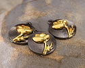 Rose Two-Toned Gunmetal & Gold Finish Round Focal 17.5x20.5mm