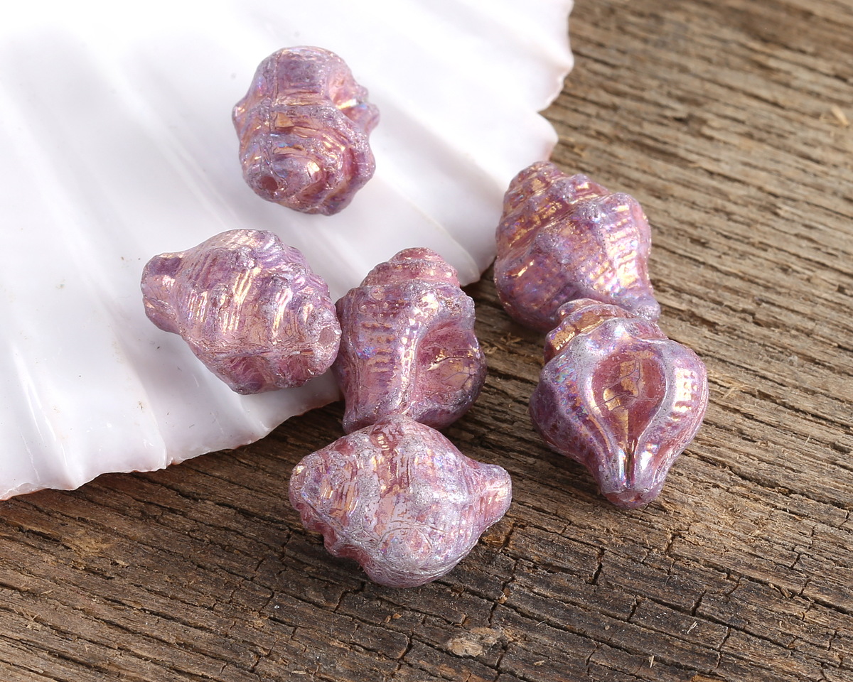 Czech Glass Bronzed Wisteria Murex Shell 15x12mm