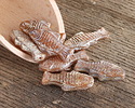 Czech Glass Peach Silk w/ Rembrandt Finish Trout Fish Bead 24x10mm