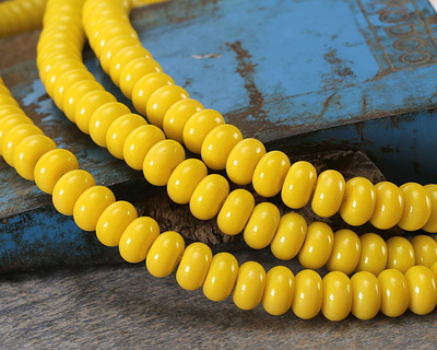 Yellow Glass Rondelle 5x8mm