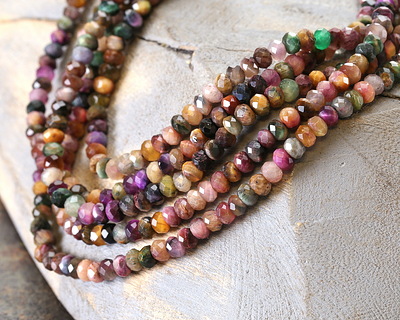 Honey Tiger Eye Multi-Color (dyed) Faceted Rondelle 2x4-4.5mm