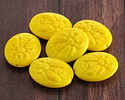 Czech Glass Yellow Bee Oval 22x18mm