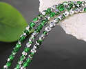 Czech Glass Bottle Green w/ Silver Fire Polished Round 4mm