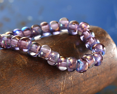 Czech Glass Bronzed Wisteria AB Trica Beads 4x5mm