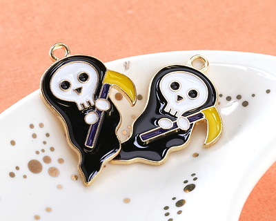 Enamel Grim Reaper Focal 17x19mm