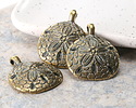 Mykonos Antique Brass (plated) Large Sand Dollar Focal 31x36mm