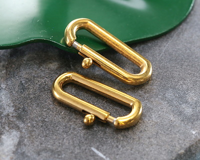 Waterproof 18K Gold PVD Plated Stainless Steel Large Oval Spring Ring Clasp 8x18mm