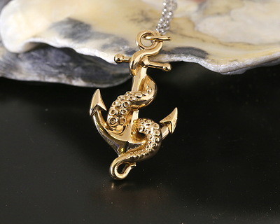 Nina Designs Bronze Anchor & Octopus Tentacle Focal 15x29mm
