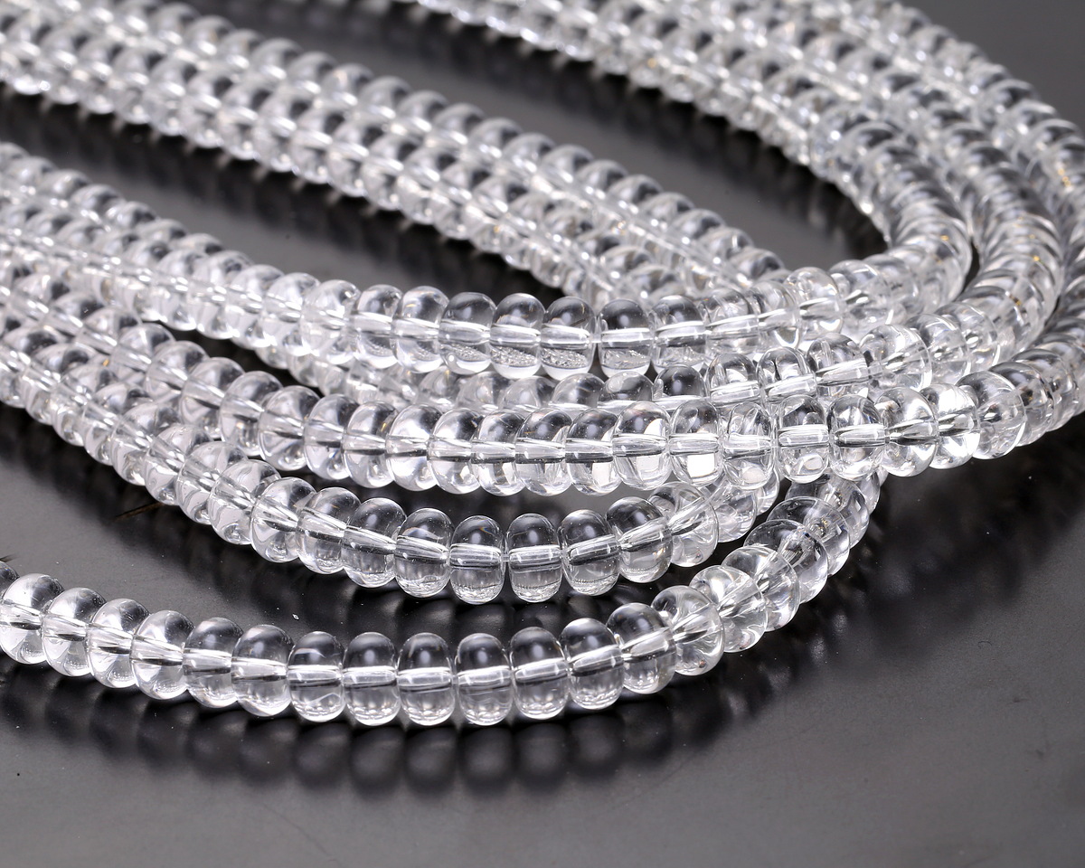 Clear Glass Rondelle 5x8mm