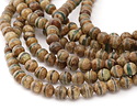 Tibetan (Dzi) Agate Gray-Green Banded Round 8mm