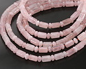 Rose Quartz Barrel Rondelle 4x6mm, 10x6mm