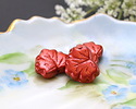 Czech Glass Metallic Red Maple Leaf 11x13mm
