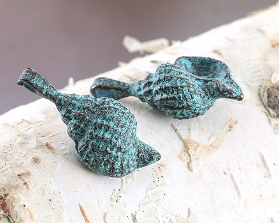 Mykonos Copper (plated) Patina Tibia Shell Charm 12x27.5mm