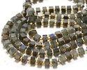 Labradorite (A) Microfaceted Hexagon Heishi 4x8mm