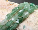 Green Strawberry Quartz Microfaceted Long Nugget 9x14mm