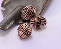 Mykonos Antique Copper (plated) Meander Bicone 14x12mm