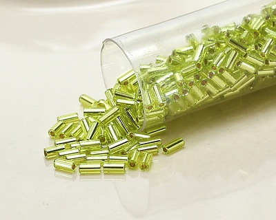 Miyuki Silver Lined Chartreuse Bugle Bead 3mm