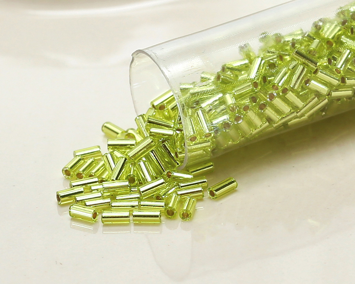 Miyuki Silver Lined Chartreuse Bugle Bead 3mm
