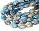 Larimar Blue Crazy Lace Flat Oval 25x18mm