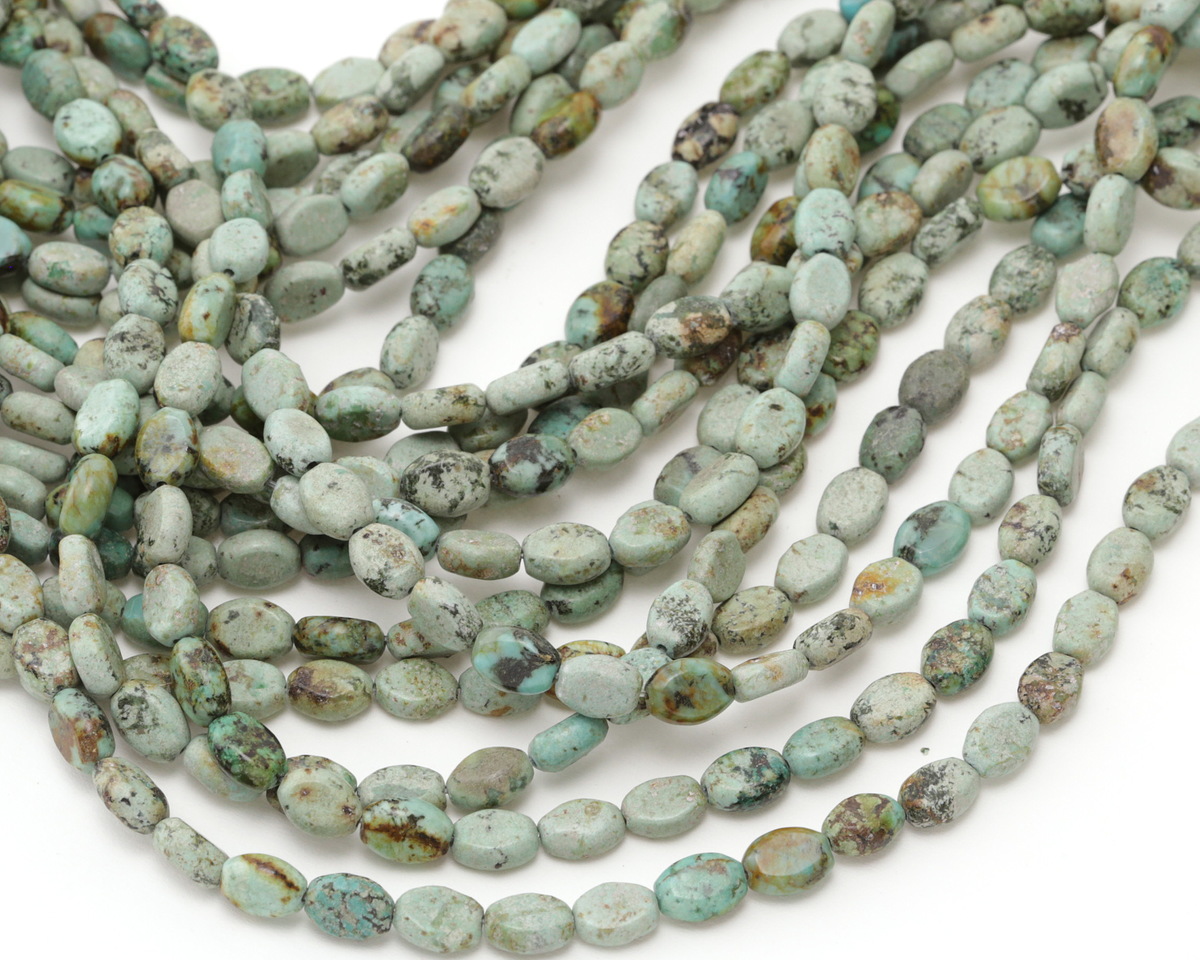African Turquoise Flat Oval 8x6mm