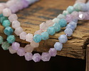 Multi Gemstone (Aquamarine, Amethyst, Amazonite, Morganite, Moonstone) Star Cut Round 6mm