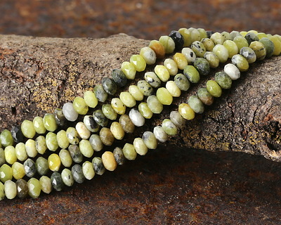 Yellow Opal Faceted Rondelle 2x4mm