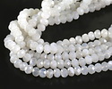 5x8mm Sri Lanka Moonstone Rondelle Loose Beads - 15 AAA Quality - White, Center-Drilled