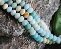 Black Gold Amazonite (Matte - Ombré) Faceted Rondelle 4x6mm