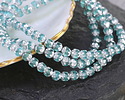 Czech Glass Island Blue w/ Silver Lantern 4mm