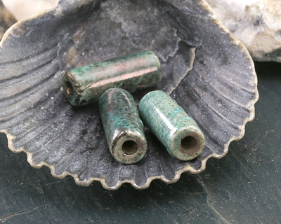 Mykonos Ceramic Iridescent Copper Patina Tube 17x6mm