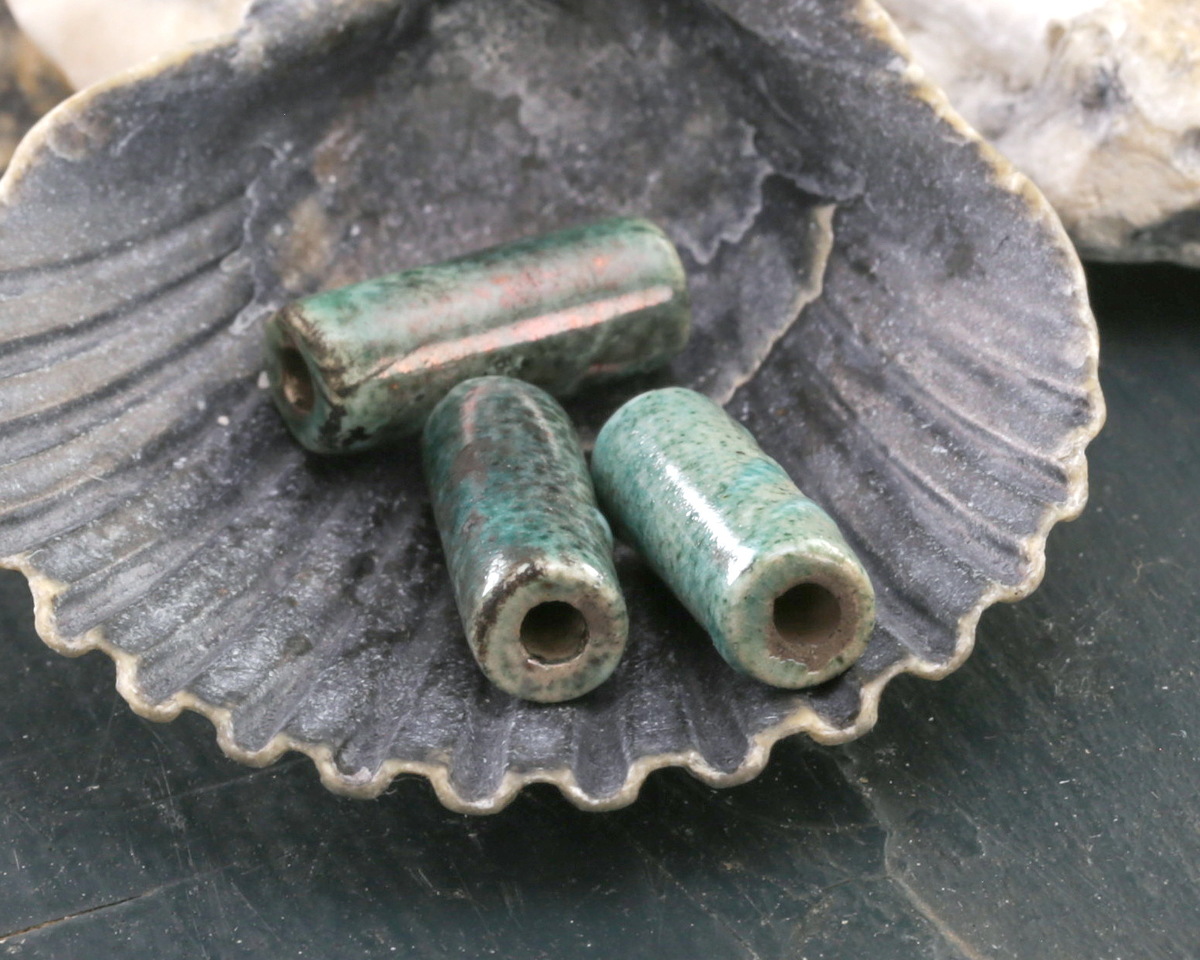 Mykonos Ceramic Iridescent Copper Patina Tube 17x6mm