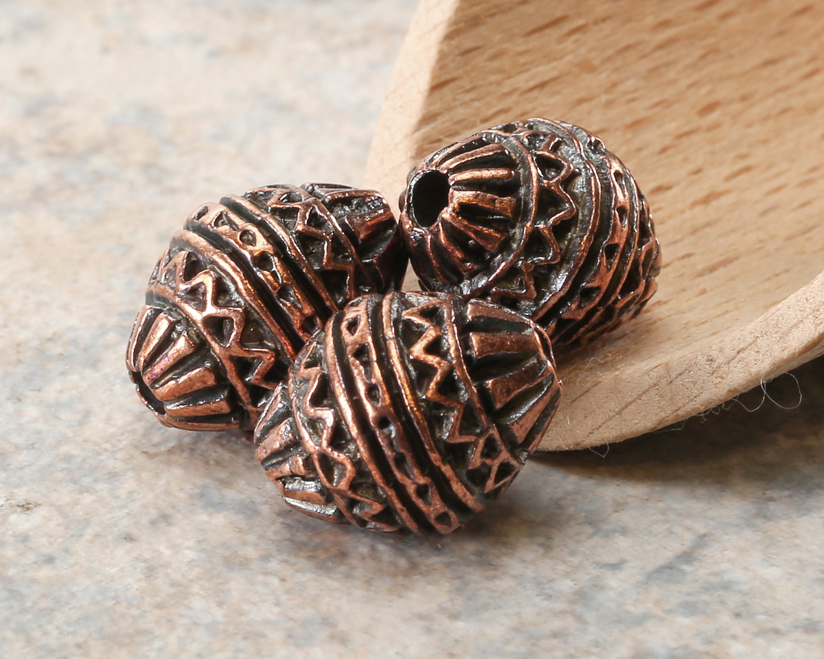 Mykonos Antique Copper (plated) Mountains & Rivers Bead 16x13mm