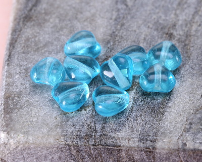 Czech Glass Aquamarine Small Heart 6mm