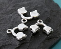 Cymbal Kastro II Antique Silver (plated) Ginkgo Bead End 14x16.5mm
