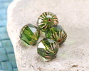 Czech Glass Emerald w/ Copper Cruller 10mm