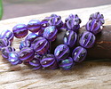 Czech Glass Matte Amethyst AB w/ Purple Wash Faceted Melon Round 10mm