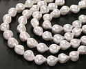 Pearly White Baroque Style Shell Pearl 14x12mm