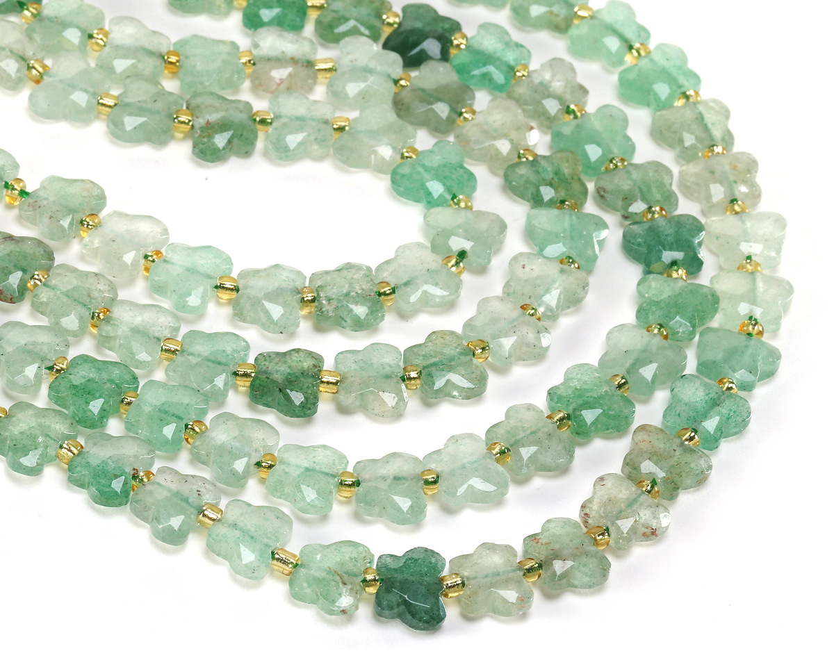 Green Strawberry Quartz Microfaceted Butterfly 8x10mm