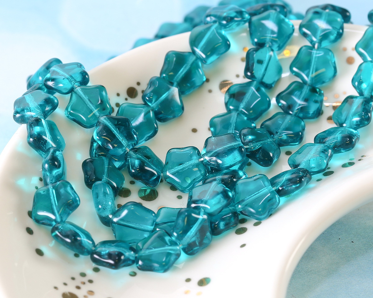 Czech Glass Teal Star 8mm