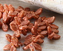 Czech Glass Bisque Picasso w/ Copper Wash Leaf Drop 6x12mm