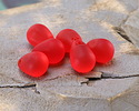 Cherry Red Beach-Style Glass Teardrop Focal 14x10mm