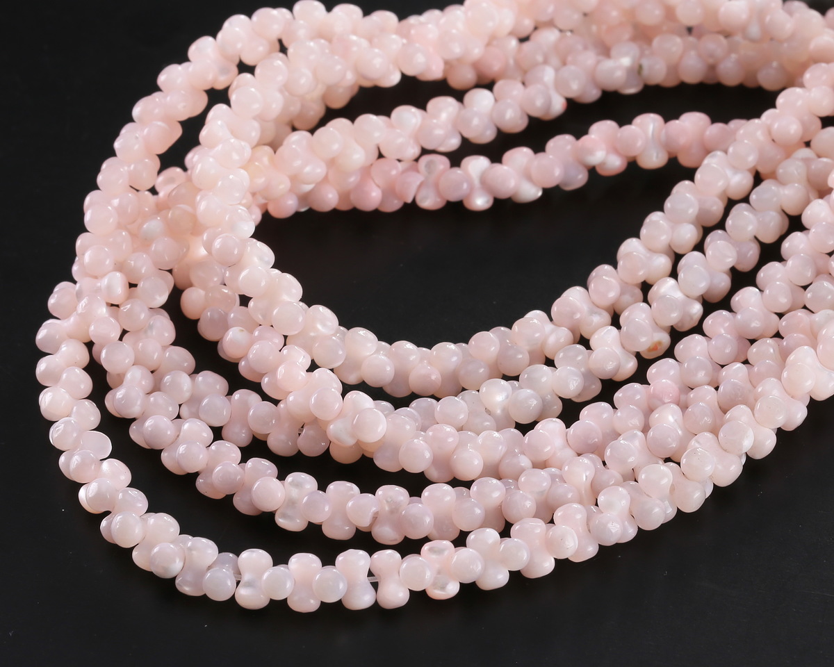 Petal Pink Mother of Pearl Peanut Beads 4x8mm