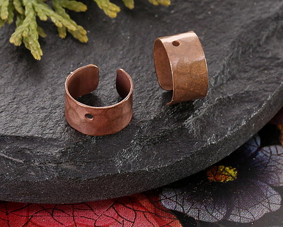 Vintaj Natural Brass Hammered Earring Cuff 12x6mm