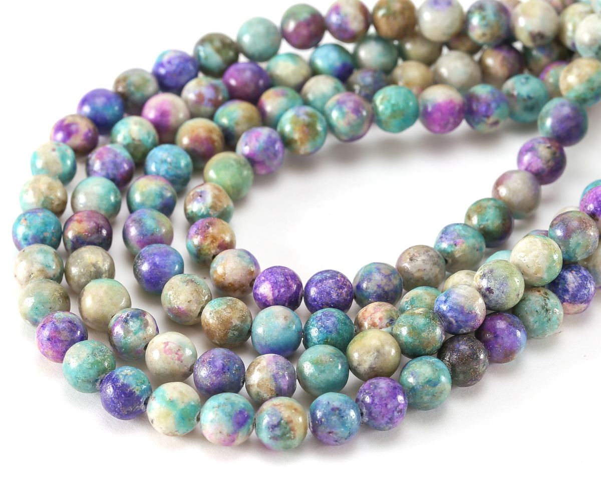 Purple & Turquoise Dolomite Round 8mm